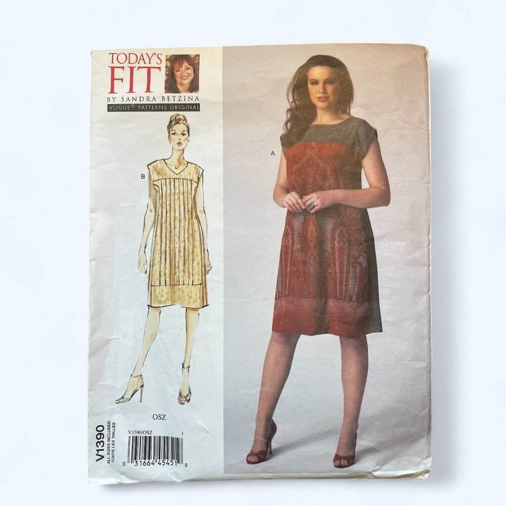 Vogue Sewing Pattern Originals Dress V1390 All Sizes by Sandra Betzian 2014